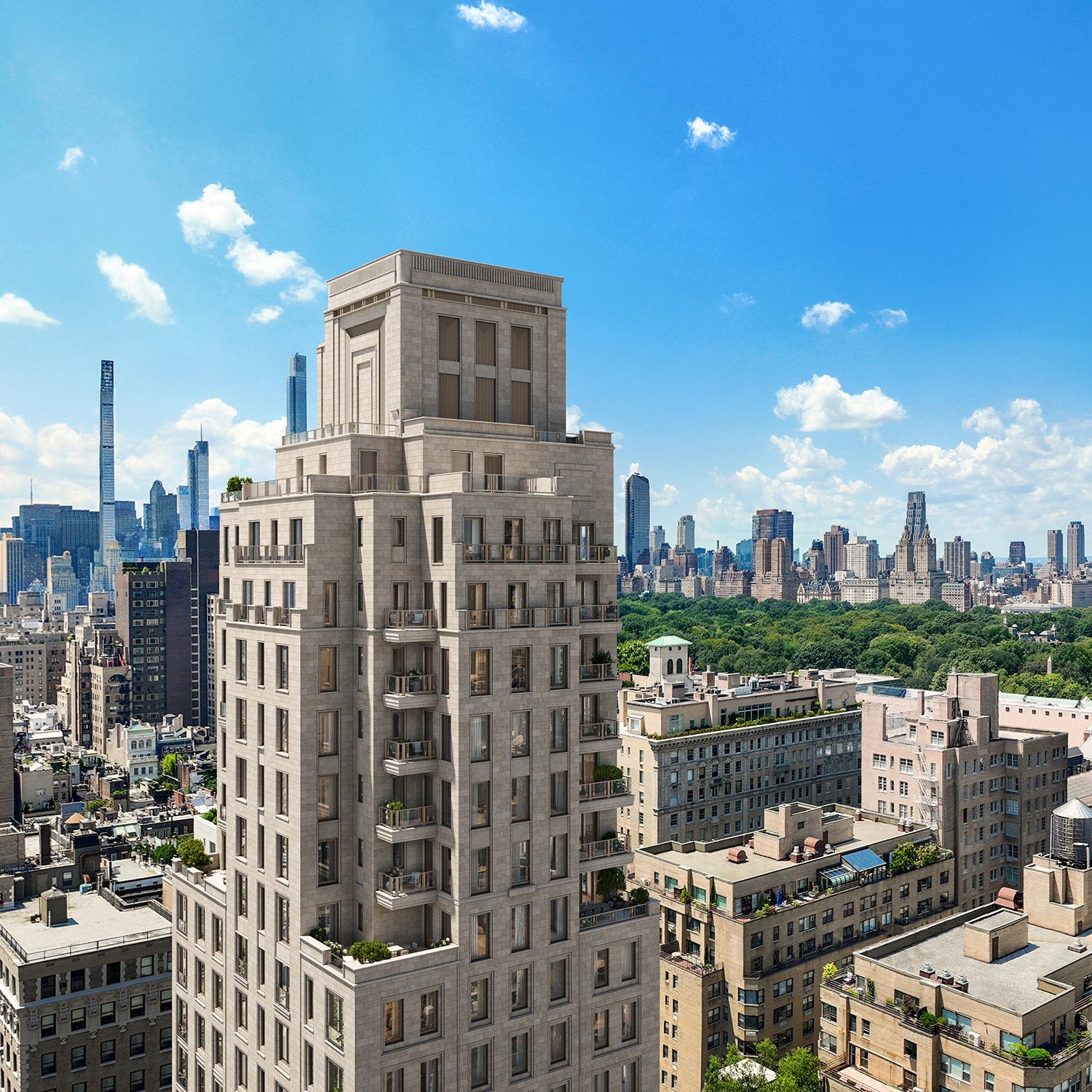 Birdseye view of the penthouse at 1122 Madison Avenue, new luxury condos in the Upper East Side overlooking Central Park.